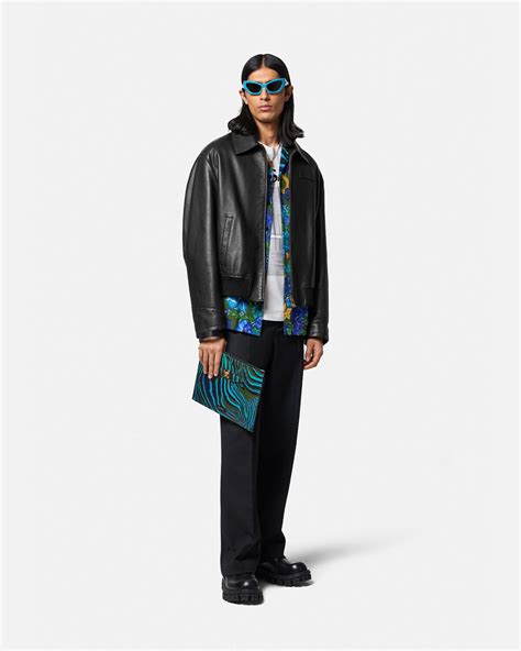 versace muster|Versace leather jacket.